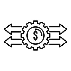 Economic restructuring icon, outline style