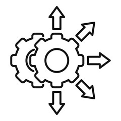 Project restructuring icon, outline style