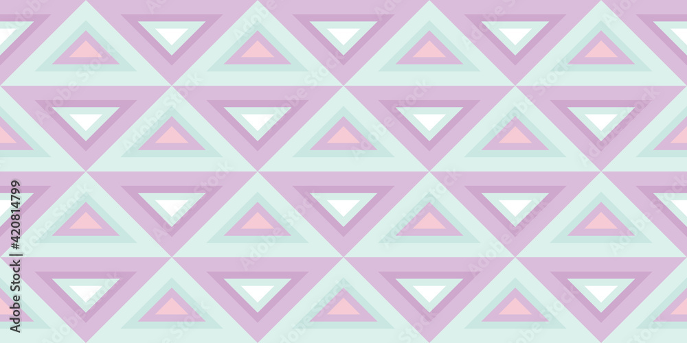 Poster Colorful triangles abstract geometric seamless pattern background
