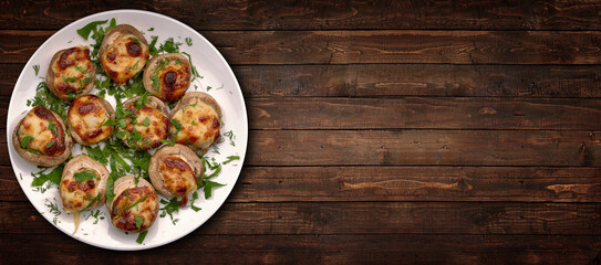 Grilled stuffed mushrooms with cheese