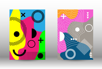 Modern abstract vector banner set. Colorful trendy illustration.