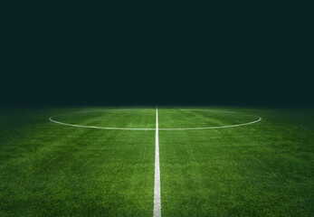 Fototapeta na wymiar textured soccer game field - center, midfield