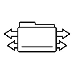 Restructuring information icon, outline style