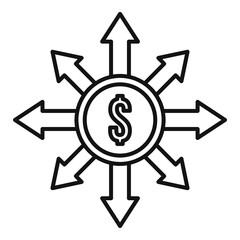 Debt restructuring icon, outline style