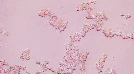 Decorative putty sample on the wall. Home repairs. Selective focus.