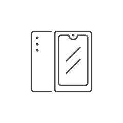 Mobile phone or smartphone line icon