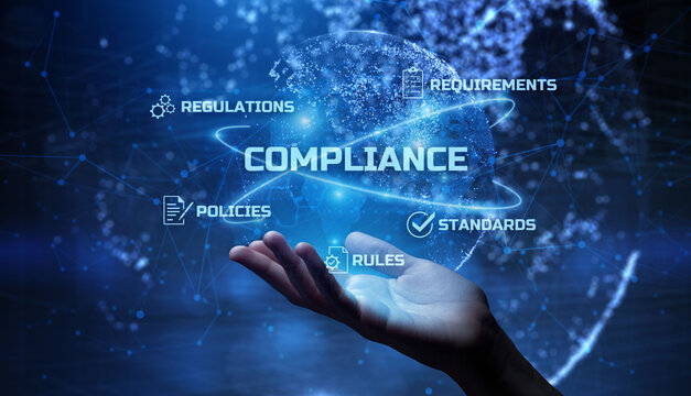 Compliance. Regulation. Standard. Rule. Business Internet Technology Concept.
