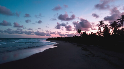 Fototapeta na wymiar beautiful sunset at bahia beach brazil