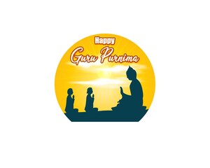 vector illustration for Indian festival guru purnima with Hindi text guru purinma ki hardik shubhkanaye means heartiest greeting for guru purinma 