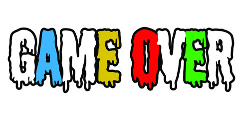 game over design typography for print