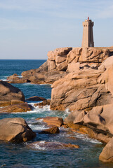Lighthouse on rocky shore