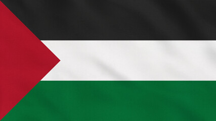 Obraz premium Palestine Crumpled Fabric Flag. Palestine Flag. Oriental Flags. Middle East Flags. Celebration. Flag Day. Patriots. Surface Texture. Background Fabric.