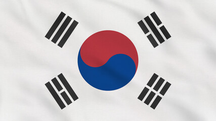 South Korea Crumpled Fabric Flag. South Korea Flag. Oriental Asia Flags. Celebration. Flag Day. Patriots. Surface Texture. Background Fabric.