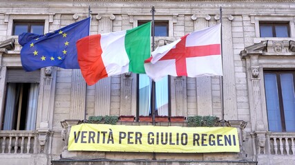 Italy - Milan march 2021  - written for Giulio Regeni italian student killed in Egipt