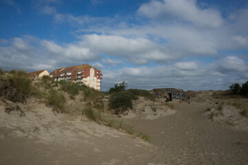WW II bunker in dunes near Bray-Dunes in North of France