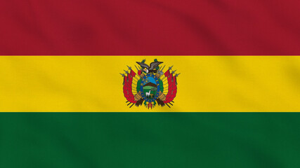Fototapeta premium Bolivia Crumpled Fabric Flag. Bolivia flag. Bolivia Banner. South America Flags. Celebration. Flag Day. Patriots. Surface Texture. Background Fabric.