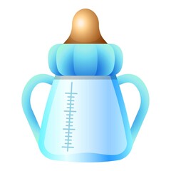 Baby milk bottle icon, cartoon style