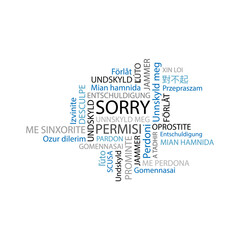 Word Sorry for people different languages. International community.