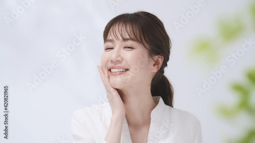 4k 女性 歯 歯並び オーラルケア デンタルケア Wall Mural Naka