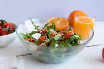 Vegan salad with tomatoes