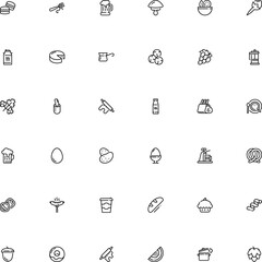 icon vector icon set such as: melon, handle, home, color, eggcup, macro, beef, vegan, takeaway, mushroom, brew, take, almond, forest, business, disposable, wild, mustard, saucepan, classic, culture