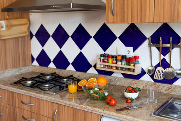 vegetables on a kitchen counter