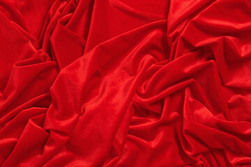 background of red corduroy with folds