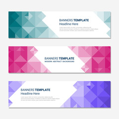 Fototapeta premium Set of horizontal modern banner design social media template background isolated