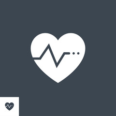 Heartbeat Ratev related vector glyph icon. Isolated on black background. Vector illustration.