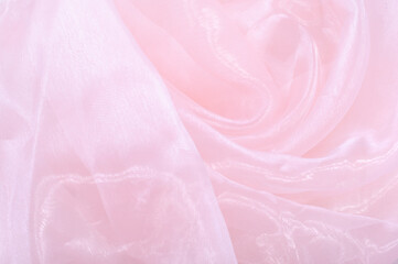Pink satin glitter luxury fabric background with copy space, Backgrounds; Textured; Textile; Silk