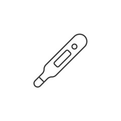 Obraz premium Electronic Thermometer Thin Line Related Vector Icon. Flat Icon Isolated on the White Background. Editable Stroke EPS file. Vector illustration.