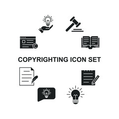 copyrighting set icon, isolated copyrighting set sign icon, vector illustration