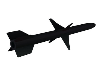 Black military missile rocket. vector