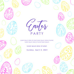 Easter. Easter eggs. Template suitable for social media posts, mobile apps, banners design. Spring holidays. Happy Easter