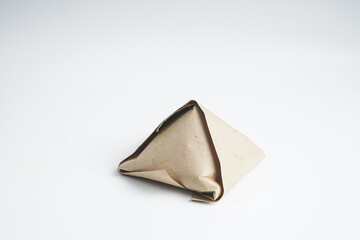 Close up of "Nasi Lemak" with a white background, This food is a traditional and popular food in Malaysia