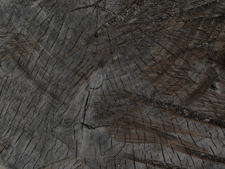 Fototapeta premium Rich monochrome background in brown tones. Closeup of a Cross section of tree trunk. Cross sectional image of tree trunk with pattern created from of saw