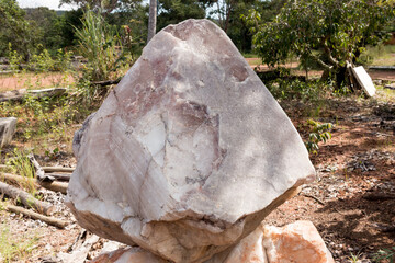 Huge Quartz Rock Crystals in a Park