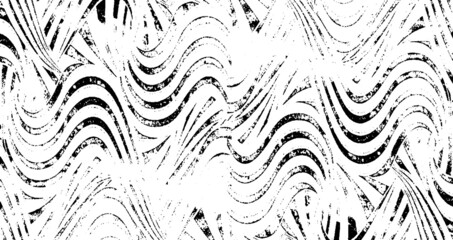 Swirled and curled stripes and brush strokes texture. Marble or acrylic atrwork imitation. Cool and swirly background. Abstract vector illustration. Black isolated on white. EPS10