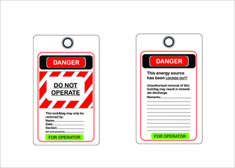 LOTO system. Lock tag locked safety danger lockout do not operate.
Lock out Tag out.
Lock energy.FOR MECHANICAL,FOR ELECTRICAL, FOR OPERATOR.