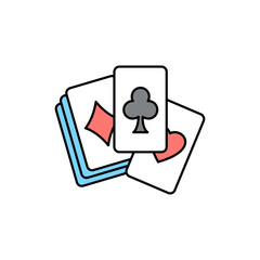 Playing cards olor line icon. Pictogram for web page, mobile app, promo.