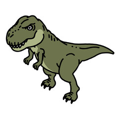 恐竜のティラノサウルス（緑）