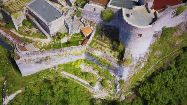 Ancient medieval Castle of Beynac stands on a top of a hill