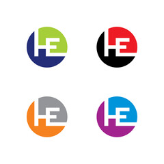 Fototapeta premium Abstract Initials Letters HE Logo Vector 001