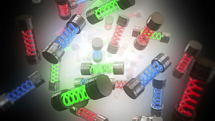 Abstract Virus Tube Background 3d render