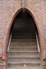 Fototapeta na wymiar Amsterdam School of Architecture Building Steps in Amsterdam Baarsjes District