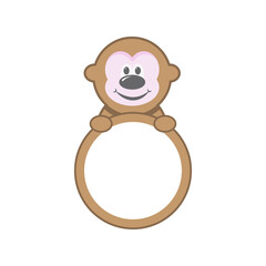 Picture frame or text. Monkey