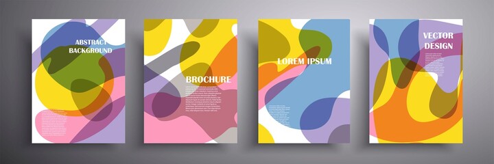 Set of abstract colorful collage backgrounds. Vector illustration. Modern trendy pattern for funny cover template, brochure, creative design.