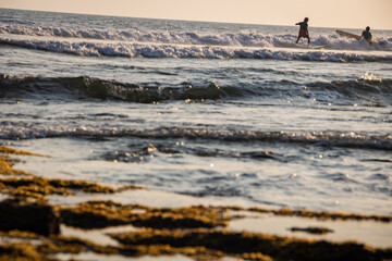 a background of a wet part of the beach and waves