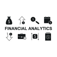 Financial Analytics set icon, isolated Financial Analytics set sign icon, vector illustration