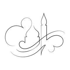 Vector Illustration of Islamic Mosque Line Art Drawing. Good for Greeting Card, Cover, Poster, Banner, Invitation, and others.